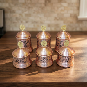 1 pot à épices en cuivre, hermétique, fait main, de style vintage, avec couvercles en métal, pour la cuisine - Product Image 4