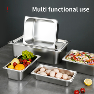 ถาดเสิร์ฟบุฟเฟ่ต์แบบกำหนดเอง ขนาด 1/2 Gastronorm ภาชนะสแตนเลส GN Pan ขนาด 4 ลิตร/6 ลิตร พร้อมฝาปิด - Product Image 5