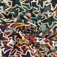 Matériau métallique en gros 100% polyester 75D impression en mousseline de soie avec finition douce et bonne chute
