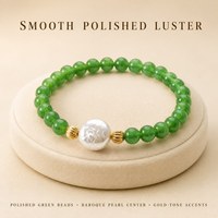 Nouveau bracelet tendance en agate verte de 6 mm, chalcédoine, perle naturelle, plaqué or, design artisanal de haute qualité, cadeau pour femmes