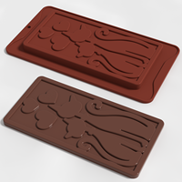 Moules à chocolat en silicone SILIKOLOVE Factory pour la Saint-Valentin, forme de chat, LFGB, platine, antiadhésif, sans BPA