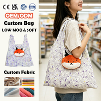 Créez des sacs écologiques personnalisés : Mini-lynx en peluche, jouet doux, pliable et réutilisable pour les courses quotidiennes, avec breloque porte-clés, facile à transporter