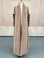 Abaya plissée à motif tendance pour femme, robe musulmane grande taille, cardigan à manches chauve-souris, style veste longue, robe Abaya Dubaï 2026