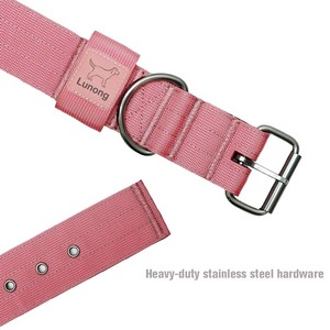 Collier pour chien rose robuste avec doublure rembourrée douce, boucle à ardillon pour chiens de taille moyenne et grande, nylon durable et quincaillerie métallique - Product Image 3