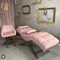 Chuque Moderne rose Cils Lit Salon Meubles Arc Spa Beauté Matelas Visage Lit Salon De Beauté De Luxe Électrique Cils Lit Chapeau