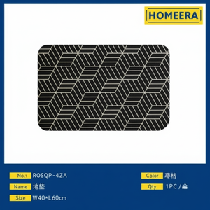 Pacchetto all'ingrosso di 6 poliestere nero PVC zerbini 40x60cm tappetini per l'acquisto alla rinfusa - Product Image 1