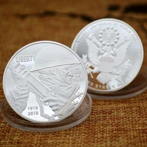 Medalla de moneda conmemorativa chapada en plata del centenario del armisticio mundial - Product Image 4