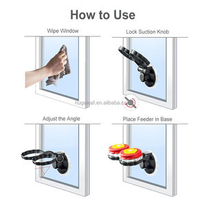 Mangeoire à colibris en verre portable Mini mangeoire à oiseaux avec fenêtre et <span class=keywords><strong>base</strong></span> à ventouse - Product Image 5