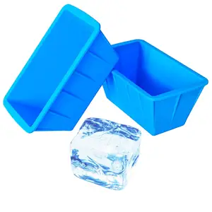 Bandeja extra grande de silicone para freezer, bloco de cubos de gelo de 8lb, frigorífico, de fácil liberação, 2 pacotes