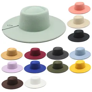 Высококачественная Женская однотонная фетровая шляпа, Зимняя шляпа с широкими полями, шляпа-федора, унисекс, шерстяная фетровая шляпа