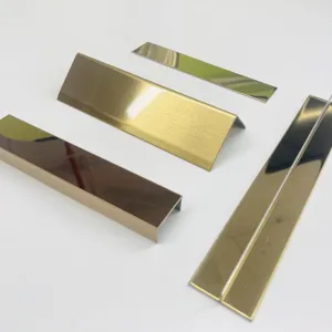 T L Channel Flat Golden Mirror Rose Stainless Steel Decorative Metal Metallic Strip Decor Profile Edge Tile Trim SS T Profile