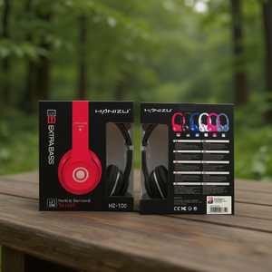 Cuffie On-Ear Hanizu HZ-100 Extra Bass con Suono Surround Perfetto, Rosse, 1 Pezzo - Product Image 2