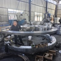 Rodamiento de Corona Giratoria de Gran Diámetro con Dientes Externos de 3 Filas, Personalizado de Fábrica, Precisión ABEC3-5-7-9, Material 50Mn, Clasificación de Momento 10,000