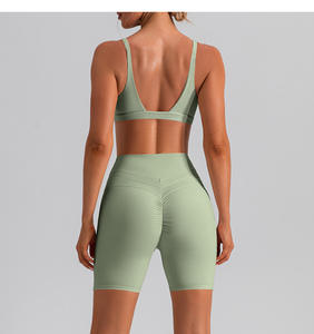 OEM Butt Lift Deporte Entrenamiento de cintura alta de dos piezas Athletic Fitness Mujeres Yoga Shorts Set - Product Image 4