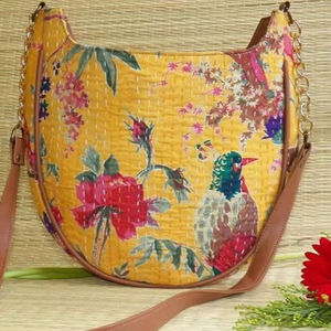 Bolsa de Mensajero de Algodón de Primera Calidad, Estilo Vintage, Hecha a Mano, con Bordado Vintage, Estilo D, Bolsas Kantha Estampadas de Algodón - Product Image 1