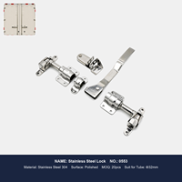1 Zoll Edelstahl Kühltransporter-Türschloss-Set für 32mm Rohr-Kammschloss-Baugruppe Schlüsselverschluss 304 Hochbelastbar
