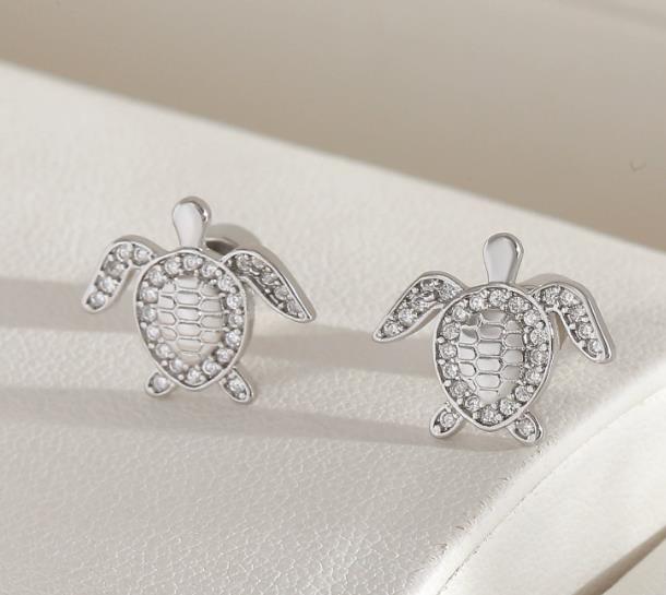 Silver-1.4*1.2cm turtle