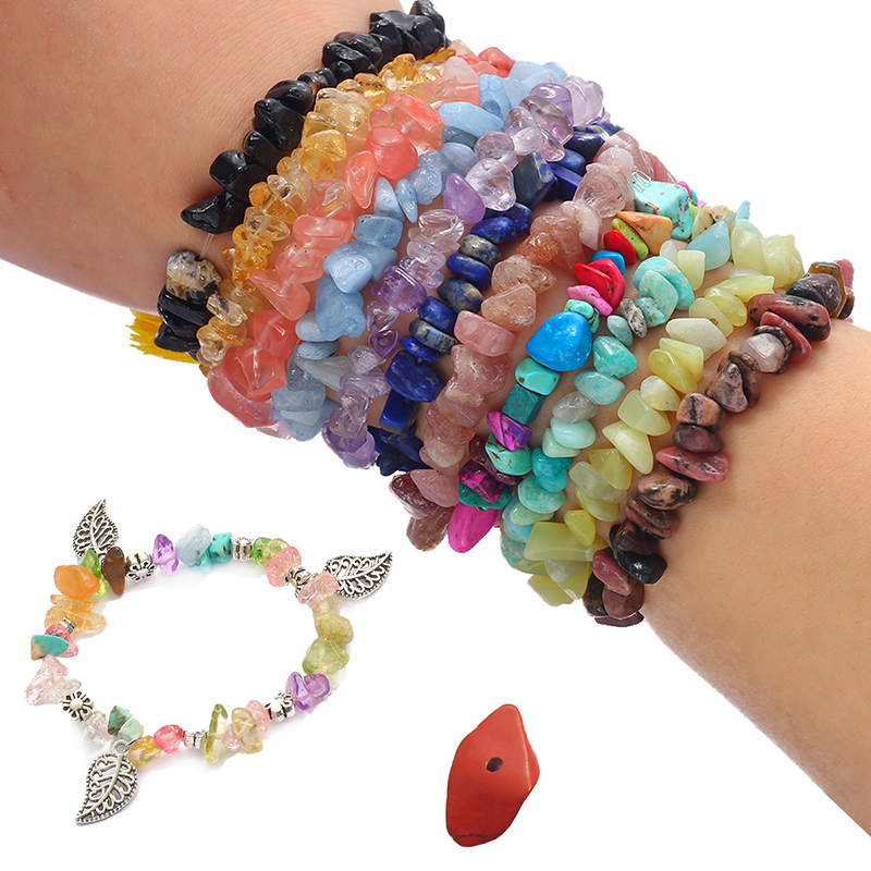 Natural Crystal Turquoise Amethyst Jasper Agate Chips Gemstones Beads Kit for DIY Jewelry Necklace Earring Bracelet Making