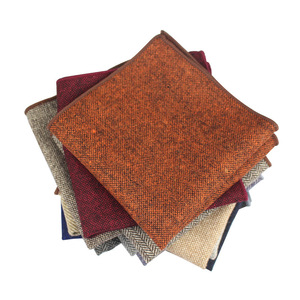 Erkekler düğün Suit aksesuarları moda rahat mendil cep kareler tüvit yün Hanky - Product Image 2