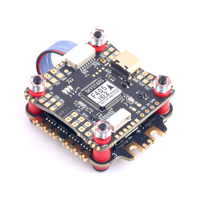 Skystars F405 F4 50A Flight Controller ESC&FC 4 In1 3-6S Lipo BMI270 Betaflight OSD Dshot600 FPV Racing Drone Parts DIY Black