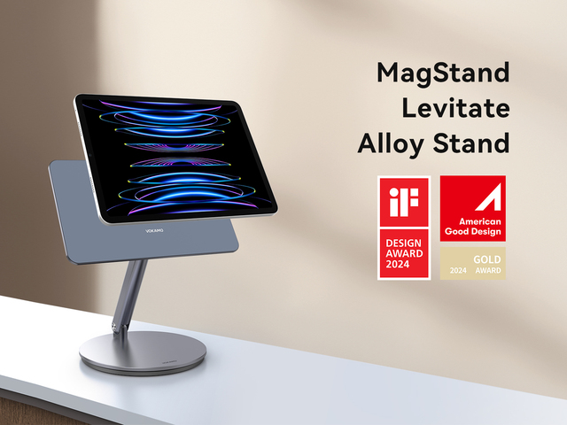 2026 OEM 360 Rotation Levitate Alloy Magnetic Stand for iPad Pro 11/13/12.9 Adjustable Height & Durable Metal Tablet Holder