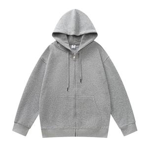 Sweat à capuche pour homme de haute qualité 100% coton 430 Gsm, épais, lourd, zippé, en molleton français, logo personnalisé, motif uni, chaud, surdimensionné, hiver - Product Image 3