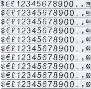 संयुक्त कीमत टैग डॉलर यूरो तस्वीर संख्या अंकों क्यूब्स छड़ी कपड़े फोन लैपटॉप गहने शोकेस काउंटर प्रदर्शन साइन