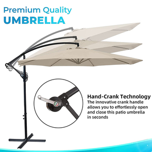 Paraguas colgante de plátano grande, paraguas ventilado portátil a prueba de lluvia para exteriores con soporte lateral - Product Image 4