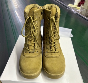 Bottes de combat classiques DF EDS TSB09 PARSHOT en cuir de vachette suédé marron coyote - Product Image 3