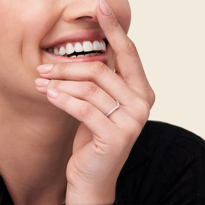 Anillo de Compromiso y Boda Curvo de Plata de Ley 925 con Moissanita para Mujer, Joyería Fina para Aniversario - Product Image 6