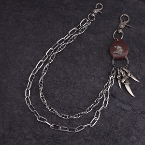 Unisex Punk <b>Waist</b> <b>Chain</b> Zinc Alloy Eagle Pendant Double Ring Casual Streetwear Fashion Accessory - Product Image 3