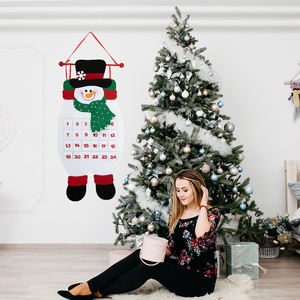 Calendrier de l'Avent de Noël 2025, nouveau design, décorations en feutre polyester 3D, ornements d'arbre, compte à rebours, décorations murales, porte, Père Noël - Product Image 5