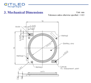 Chip LED COB de Alta Potencia Citizens CLU03Q-1205E1 90CRI 2281LM 34V 2700k 3000k 3500k 4000k 5700k Blanco Cálido con 3 Años de Garantía - Product Image 6