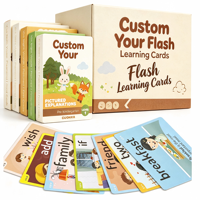 Cartes flash de vocabulaire en papier personnalisées OEM avec images et phrases pour l'apprentissage des langues, jouet éducatif et cadeau