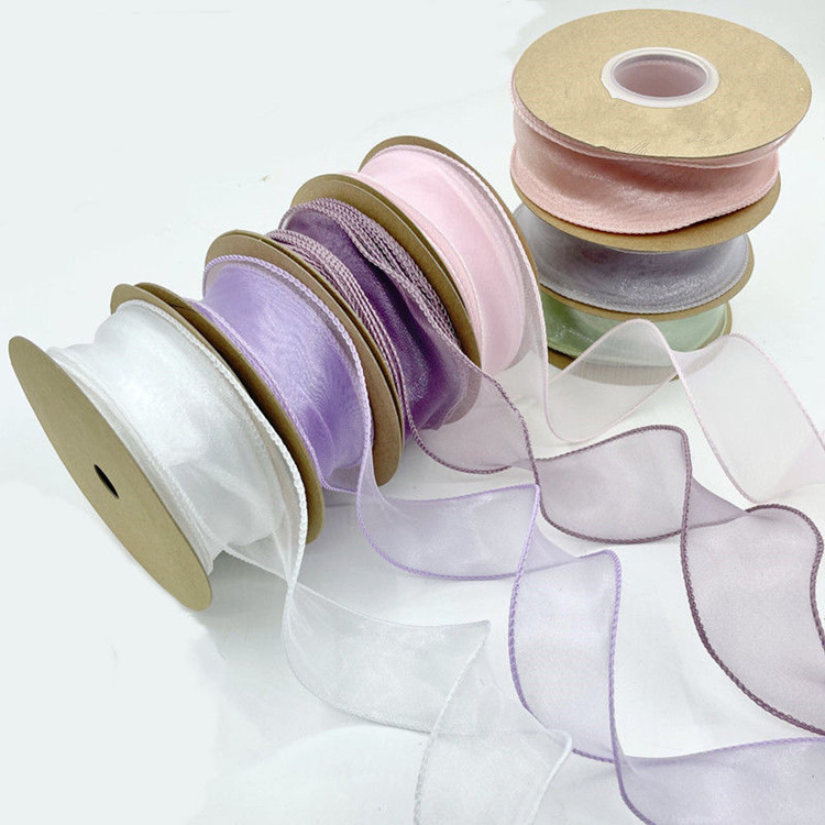 40mm Wavy Coiled Polyester Satin Ribbon Floral Fish Tail Yarn Curled Organza for Christmas Cake Handcrafted Gift Box Bow