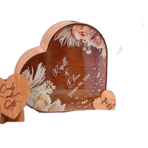 Personalized Engraved Wooden <b>Wedding</b> <b>Gift</b> <b>Box</b> Custom Made For <b>Wedding</b> Favor Rectangle Shape 4 Color Printing Laser Cut - Product Image 5