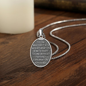 Collana con Ciondolo Medaglia di San Tommaso d'Aquino in Argento Sterling S925 Merryshine, Amuleto di Protezione <span class=keywords><strong>per</strong></span> Uomo - Product Image 2