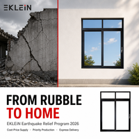 Ventanas Corredizas de Aluminio Resistentes a Terremotos, Entrega Rápida, Tamaño Estándar, Doble Acristalamiento, Vidrio Low-E para Reconstrucción de Viviendas