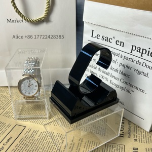 Estuche de exhibición de relojes acrílico transparente con logotipo personalizable, expositor de relojes de mostrador, caja de exhibición de relojes de marca - Product Image 4
