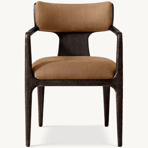 Sedie da Pranzo Moderne in Legno Massello <span class=keywords><strong>con</strong></span> Rivestimento in Tessuto, Poltroncine <span class=keywords><strong>con</strong></span> <span class=keywords><strong>Schienale</strong></span> per Interni - Product Image 1