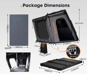 Tente de toit rigide SAN HIMA Slimline légère 73 kg 138 mm avec charge USB, conduit de climatisation et éclairage LED pour SUV, Jeep, 4x4 - Product Image 3
