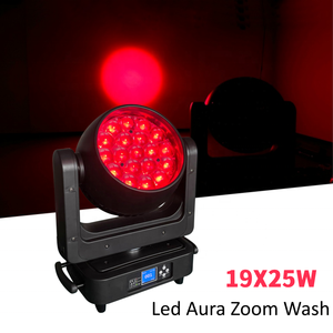 Projecteur LED à tête mobile 19x25W <span class=keywords><strong>Aura</strong></span> Zoom Wash Effect Beam Wash RGBW DMX512 pour DJ, club, discothèque, scène, mariage, fête, performance live - Product Image 1