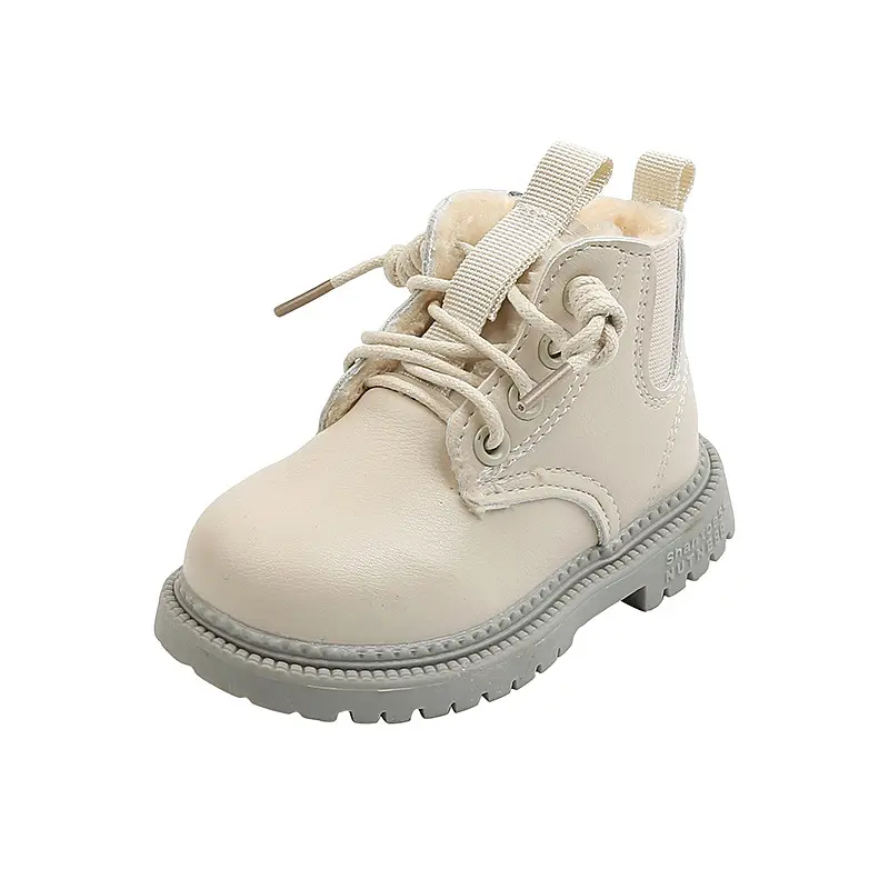 Wholesale Kids Shoes Autumn Winter Fashion Warm Martin Boots For Boys Short Boots Leather Soft Antislip Girls Sport Snow Boots