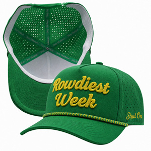 Wholesale Custom Logo Green Retro 5 Panel Laser Cut Rope Golf Caps 3D <strong>Chain</strong> Stitch Embroidery Premium Sport Manufacture Hats - Product Image 2