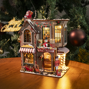 Nuevo Producto M2516 <span class=keywords><strong>Casa</strong></span> <span class=keywords><strong>de</strong></span> <span class=keywords><strong>Muñecas</strong></span> Encantada Estilo Navideño, <span class=keywords><strong>Casa</strong></span> en Miniatura, <span class=keywords><strong>Casa</strong></span> <span class=keywords><strong>de</strong></span> <span class=keywords><strong>Muñecas</strong></span> <span class=keywords><strong>de</strong></span> Madera - Product Image 1