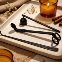 Ensemble d'extincteur de bougie et de coupe-mèche en gros, kit de soin de bougie de luxe personnalisé pour Noël