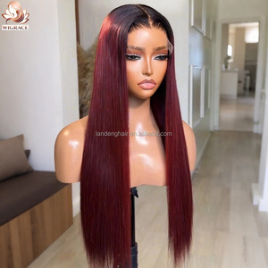 Peluca frontal sin pegamento de cabello humano vietnamita original de lujo, liso extremo, con cutícula alineada, color 1B/99j, con cierre de encaje <span class=keywords><strong>HD</strong></span> 5x5 - Product Image 1