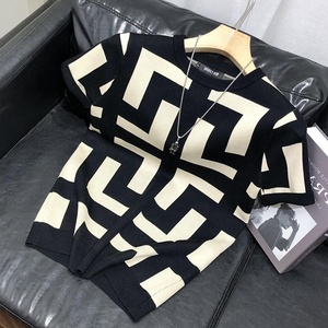 Camiseta de Punto de Manga Corta en 3 Colores para Hombre Estilo Urbano Ajustada con Contraste de Color Ropa para <span class=keywords><strong>Club</strong></span> <span class=keywords><strong>Social</strong></span> - Product Image 4