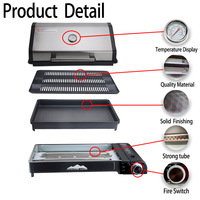 Réchaud portable en acier pour barbecue extérieur, brûleur au gaz naturel, pour camping, pique-nique et fêtes