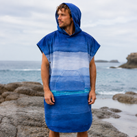 Peignoir de bain à capuche en microfibre personnalisé, poncho de plage, serviette de bain et de surf à séchage rapide et compacte pour adultes, vente en gros